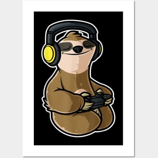 Video Games Nerd Sloth Gaming - Gamer Gift Posters and Art